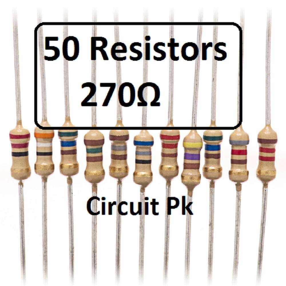 Pack of 50 270 Ohm Resistor 0.25 watt