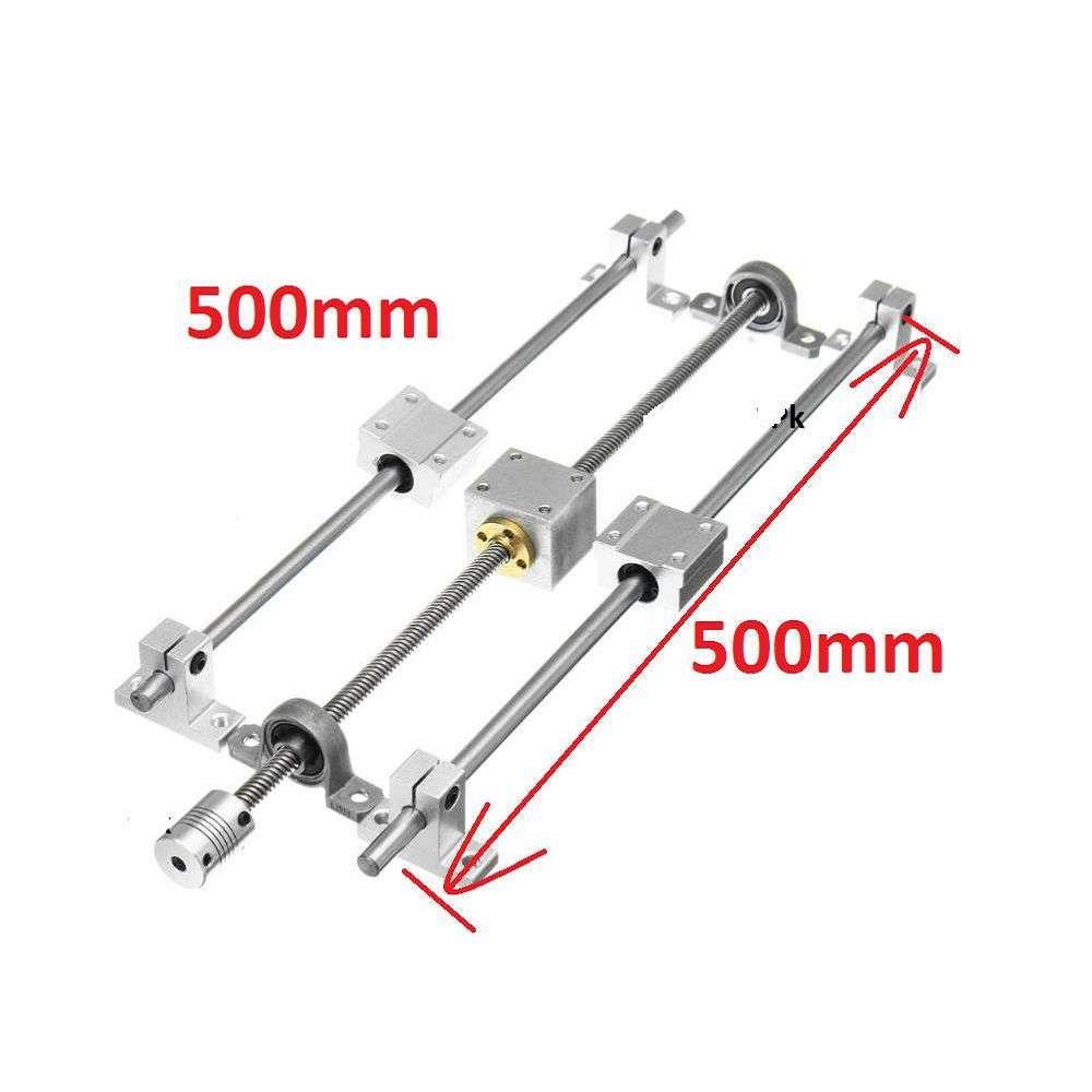 500mm T8 Lead Screw 500mm rod Linear Guide KP08 SC8UU Linear Bearing ...