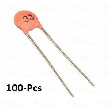 Pack of 100 ceramic capacitor – 33pF capacitor