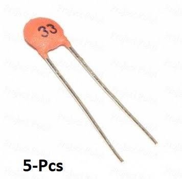Pack of 5 ceramic capacitor – 33pF capacitor