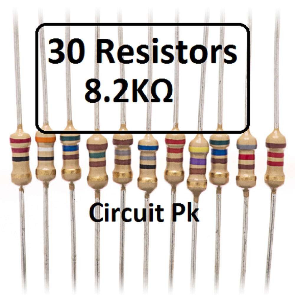 thumbnail image 2 of 100-Pack 1/4W 8.2K Ohm 8K2 Metal Film Resistors – 0.25W 1% RoHS (smw) 2 of 6