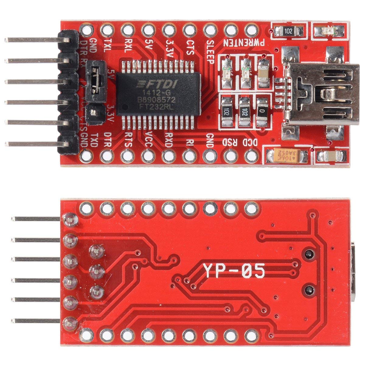 Uart Usb Converter Ft232rl Ftdi Usb 3 3v 5 5v To Ttl Serial Adapter Module Mini Port Circuit Pk